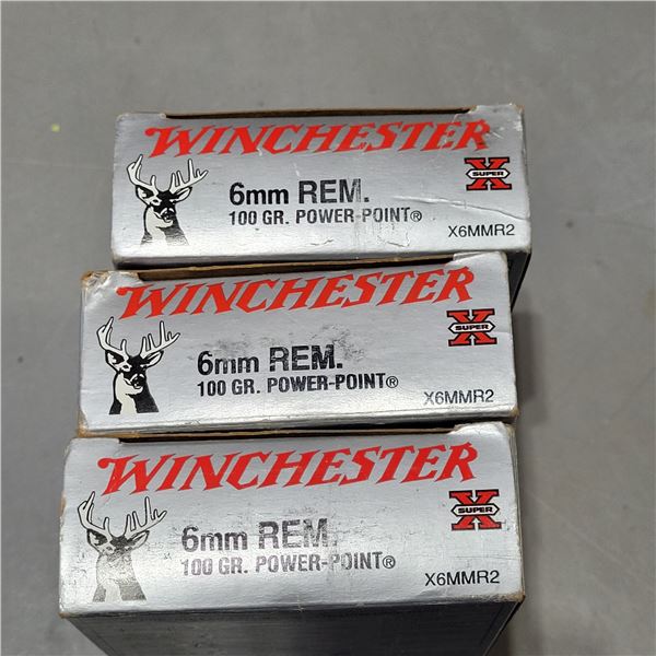 6mm Rem 100gr Power Point Winchester Factory Ammo  59 Rounds