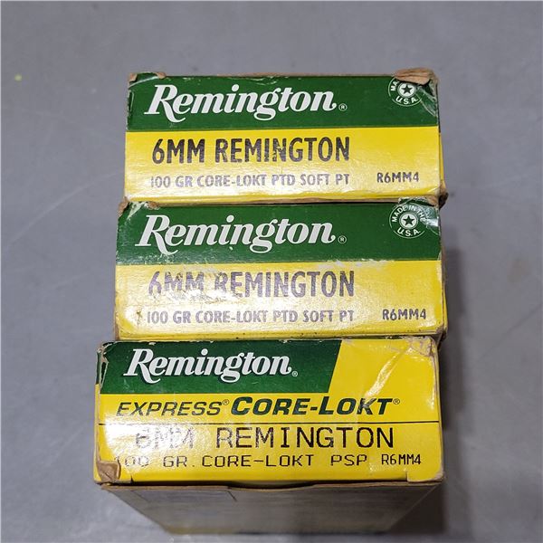 6mm Rem  100gr SP Remington Factory Ammo  56 Rounds