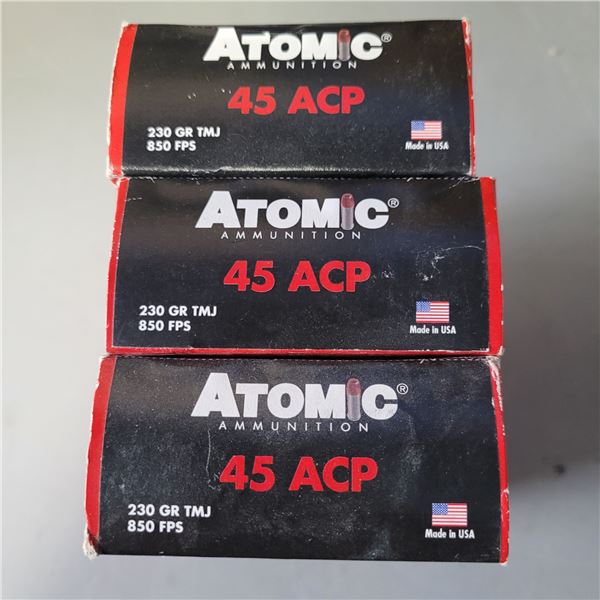 45ACP  230gr TMJ Factory Atomic Ammo 150 Rounds