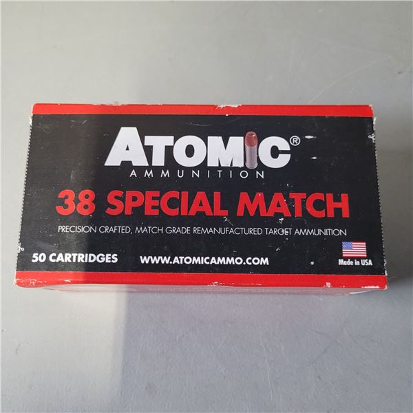 38 Special Match 148gr TMJ Wadcutter Factory Atomic Ammo