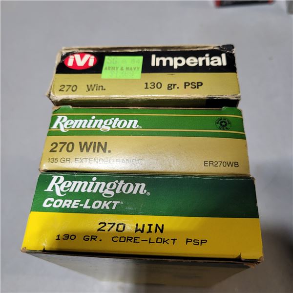 .270 Win  Federal Imperial & Remington  Factory Ammo  41 Rounds