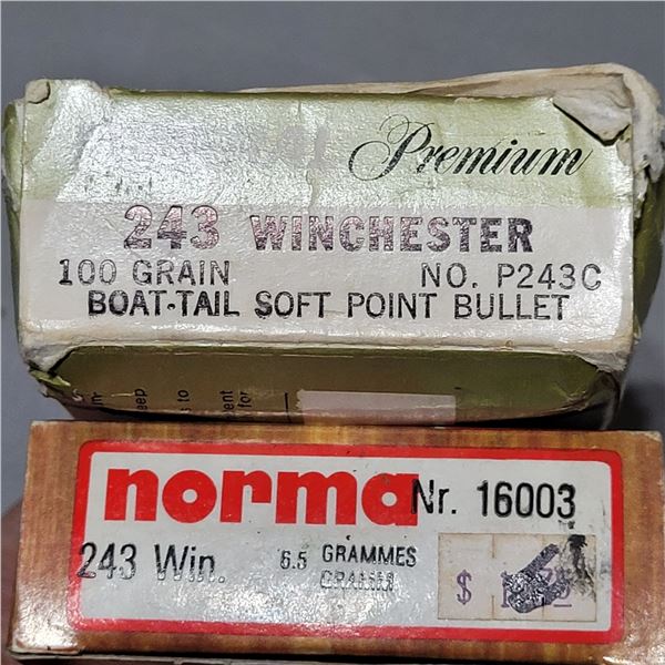 .243 Win  100gr Factory Federal & Norma  Ammo   29 Rounds