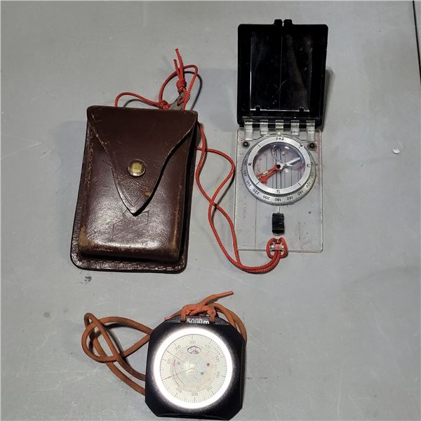 Vintage Thommen 5000m Altimeter Barometer & a Silva Compass