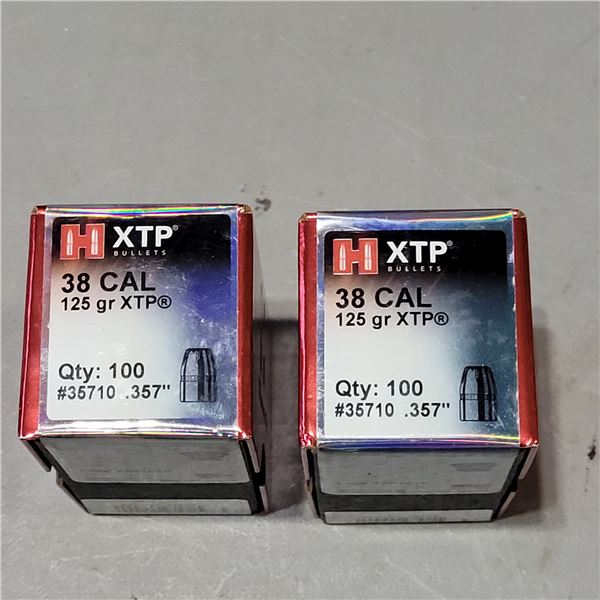 Hornady .38 125gr XTP Bullets  200 Bullets