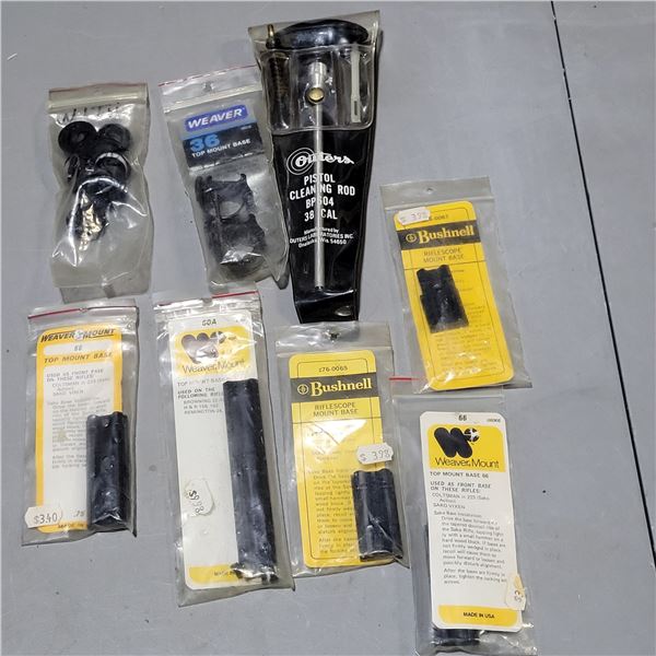 Assortment of Weaver Bases & Pistol Cleaning Rod