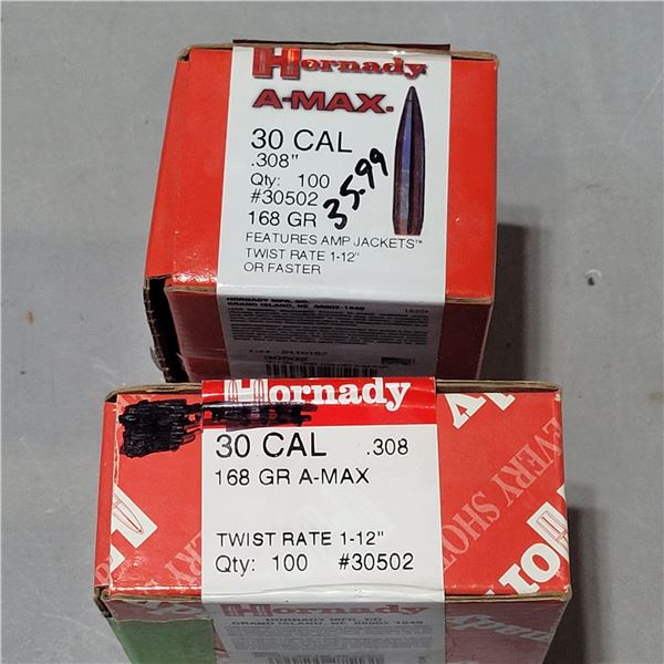 Hornady 30 Cal 165gr A-Max Bullets 120 Bullets