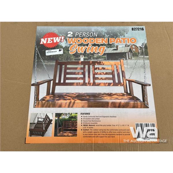 2 Person Wood Patio Swing
