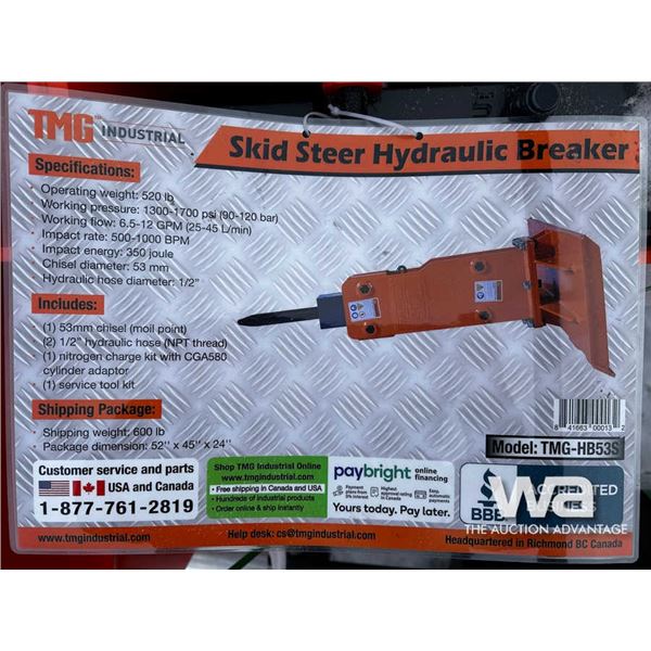 TMG 30-70 HP Skid Steer  Hammer Breaker