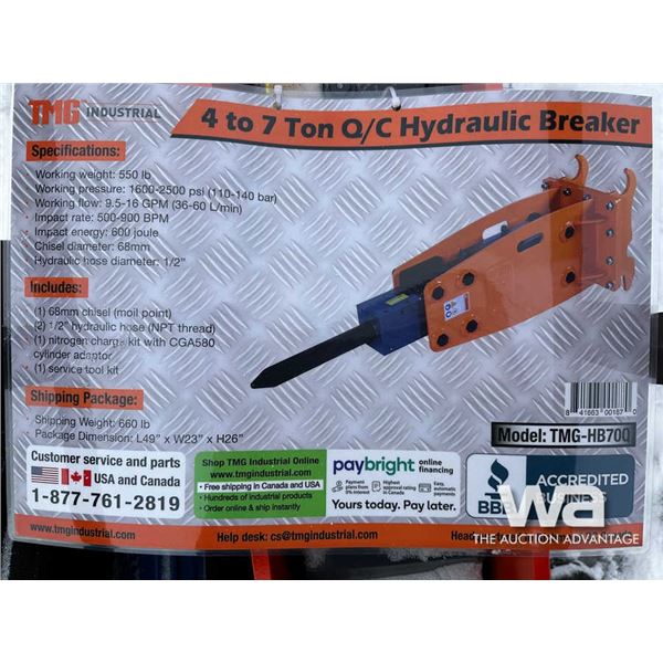 TMG 4-7 Ton Excavator/Backhoe Hammer Breaker