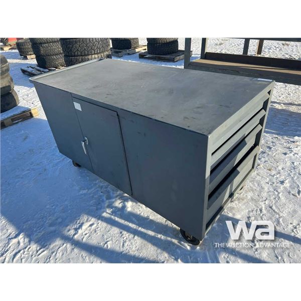 5 X 2.6 FT.  (8) Drawer Steel Tool Bench