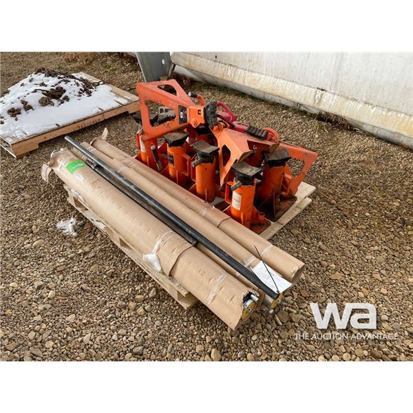 (12) 20 Ton Jack Stands, (3) Roll Travel Covers