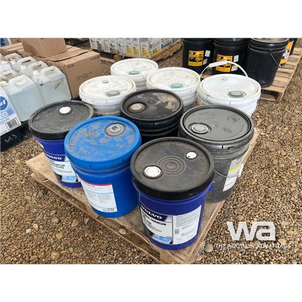(9) 20L Pails of ATF & Synthetic Oil