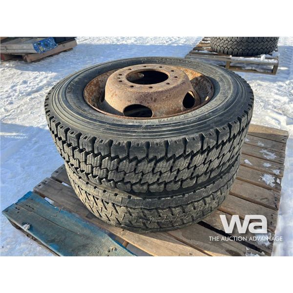 (2) Michelin 225/70R19.5 Tires & Rims