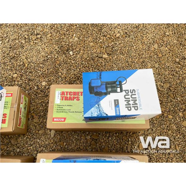 (10) 2 IN. X 20 FT. Ratchet Straps, Sump Pump