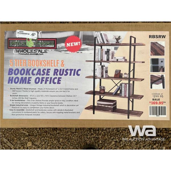 5 Tier Rustic Bookcase