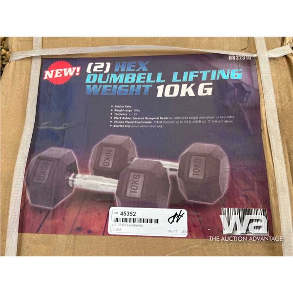 (2) 10 KG Dumbbells