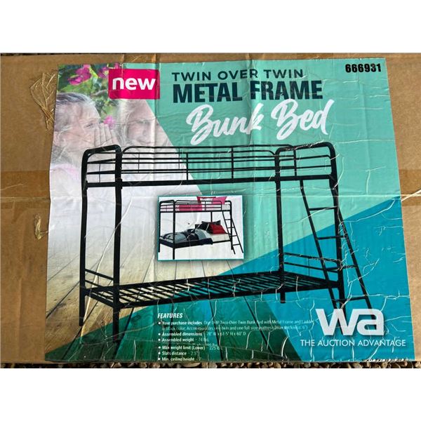 Twin Over Twin Metal Frame Bunk Bed