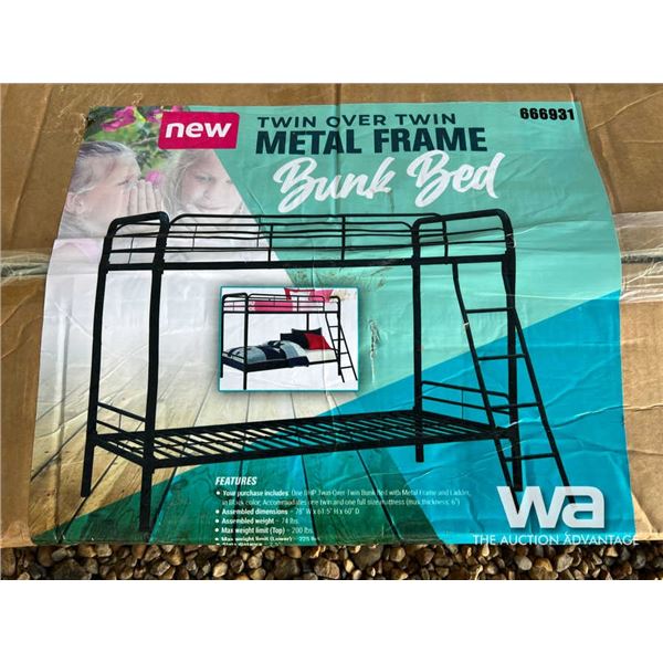 Twin Over Twin Metal Frame Bunk Bed