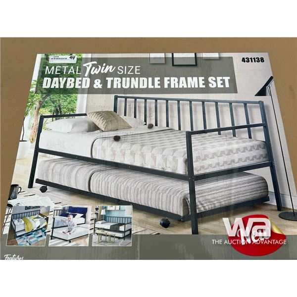 Metal Frame Twin Daybed & Trundle Frame Set