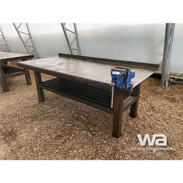 8 FT. X 43 IN. HD Steel Shop Table & Vice