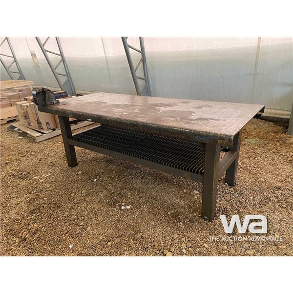 8 FT. X 43 IN. HD Steel Shop Table & Vice