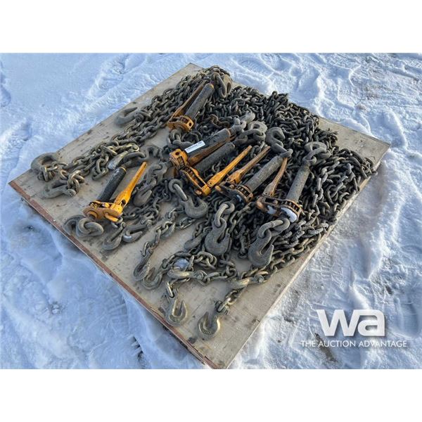 Pallet of Chains & Ratchet Boomers