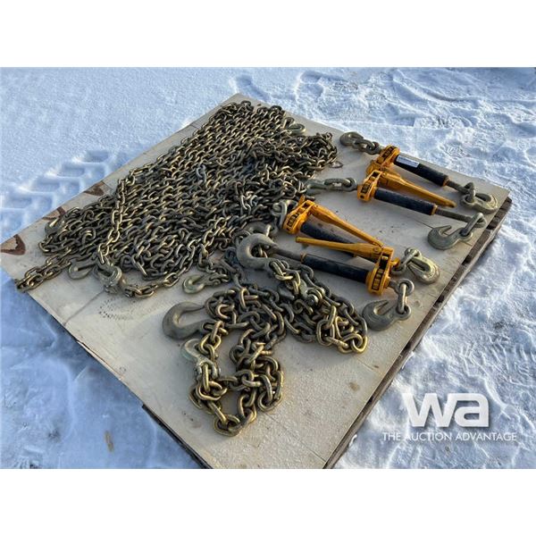 Pallet of Chains & Ratchet Boomers