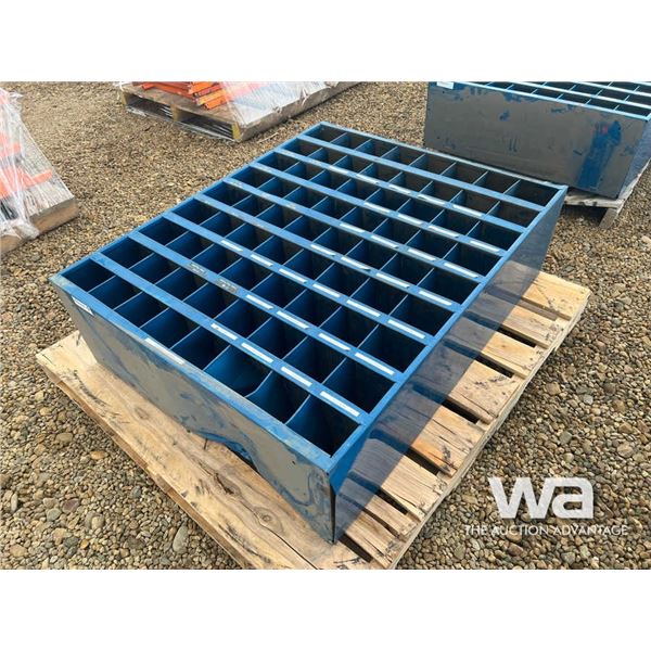 (72) Hole Blue Bolt Bin & Contents