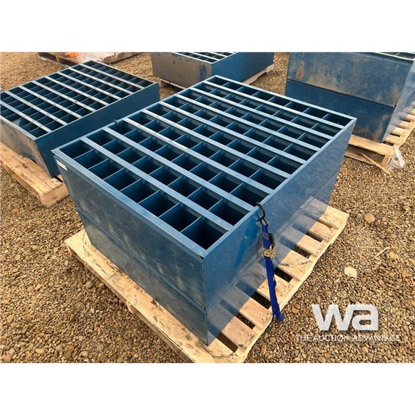 (2) (72) Hole Blue Bolt Bins & Contents