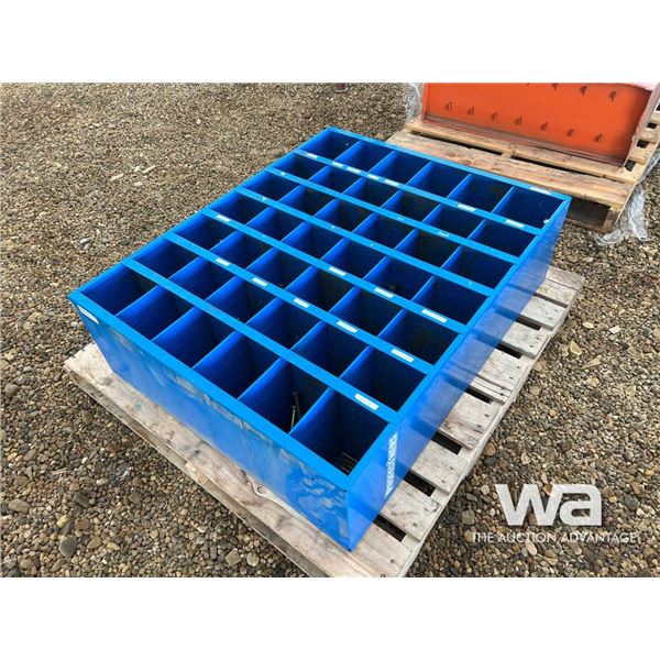 (42) Hole Blue Bolt Bin & Contents