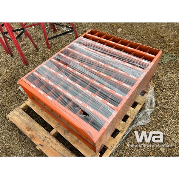 (72) Hole Orange Bolt Bin & Contents