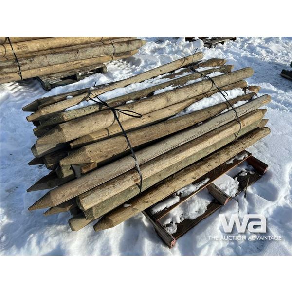 Bundle of 6 FT. X 4 IN. Treated Fence Posts