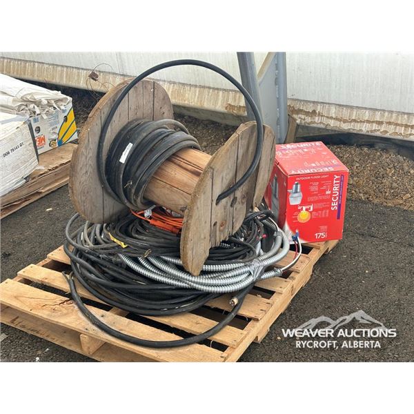 MISC WIRE & CABLE W/OUTDOOR FLOOD LIGHT