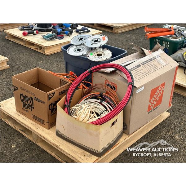 PALLET OF MISC WIRE & FLASHLIGHTS