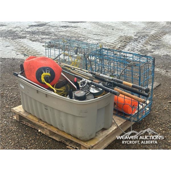 PALLET OF MISC. OCEAN FISHING EQUIPMENT