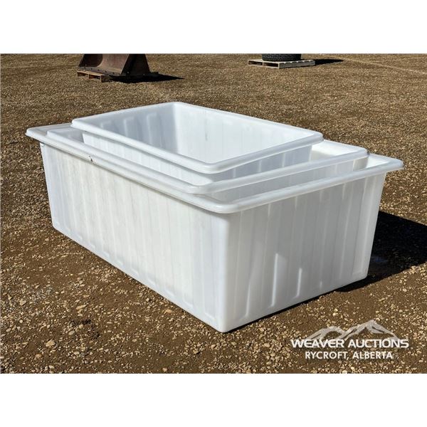 (3) POLY WATER TUBS
