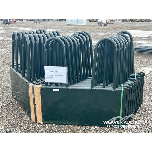 (3) HEAVY DUTY TOMBSTONE BALE FEEDERS