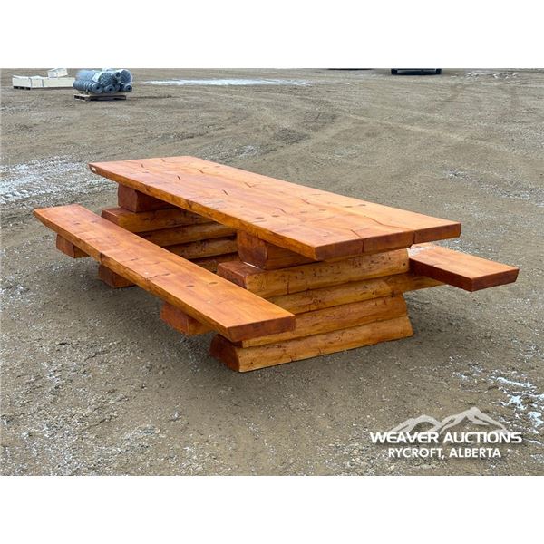 9.5 FT. LOG PICNIC TABLE