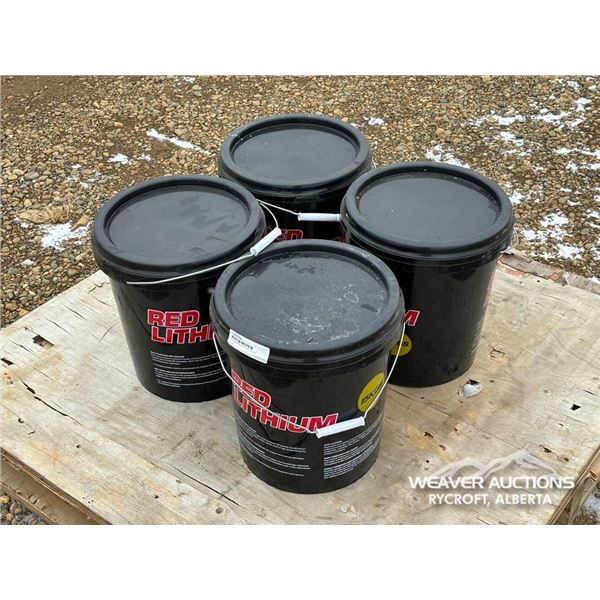 (4) PAILS OF RED LITHIUM GREASE