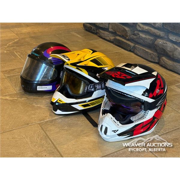 (3) ATV HELMETS
