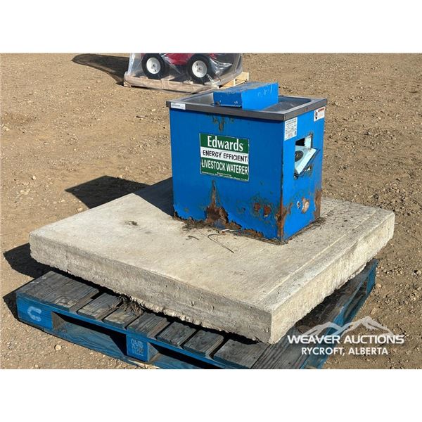 ELECTRIC LIVESTOCK WATER BOWL ON CONCRETE PAD