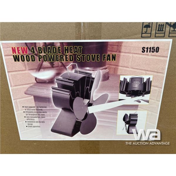 4 Blade Heat Wood Powered Stove Fan