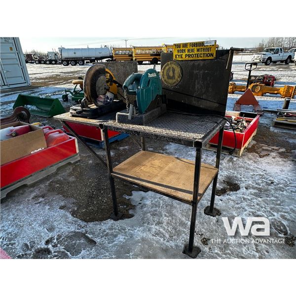 (2) 110V Cut-Off Saws on Steel Stand