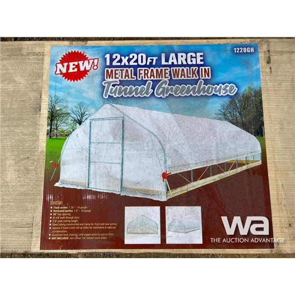 12X20 FT. Metal Walk-In Greenhouse