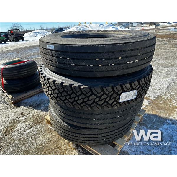 (4) 11R24.5 Misc. Truck Tires & Rims
