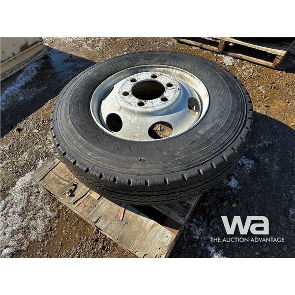 (1) 10R22.5 Truck Tire & 6-Bolt Rim