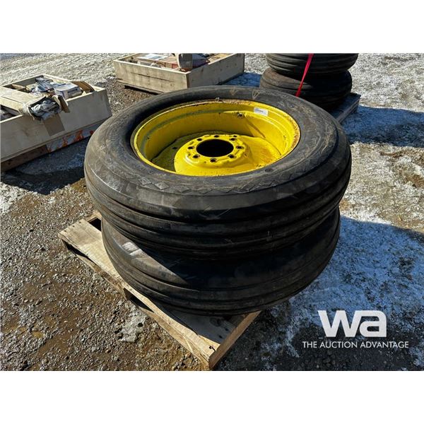 (2) Goodyear 9.00-24 Tires on JD 8-Bolt  Rims