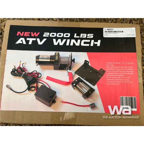 2,000 LBS ATV Winch