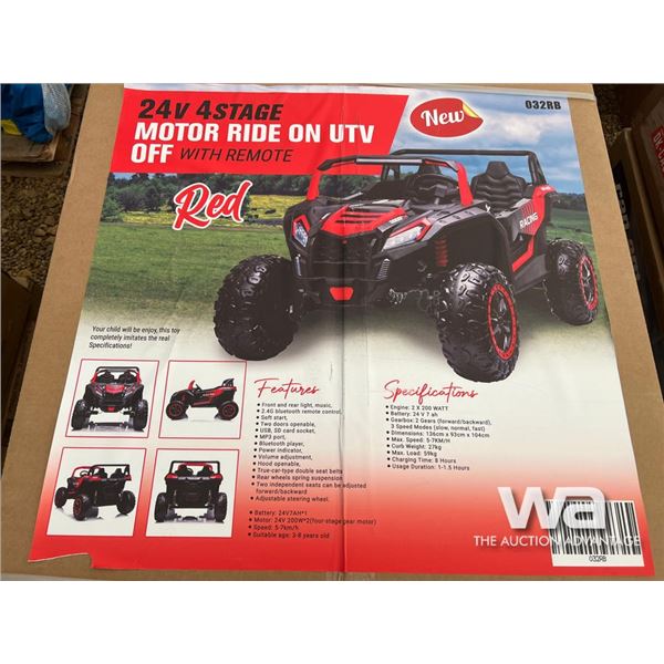 24V 4 Stage Motor Ride On UTV Off With Remote