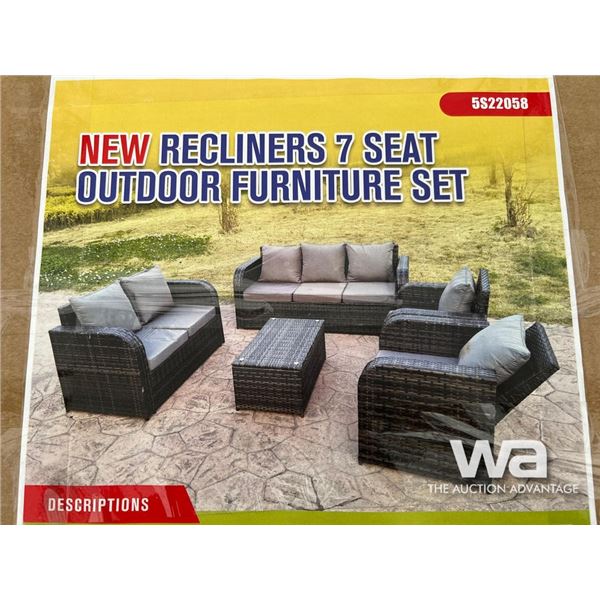 Recliners 7 Seat Outdoor Furniture Set